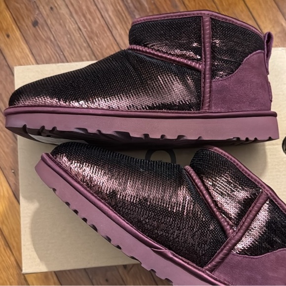 UGG Classic Ultra Mini Mirror Ball Sequence Boots - Picture 2 of 9